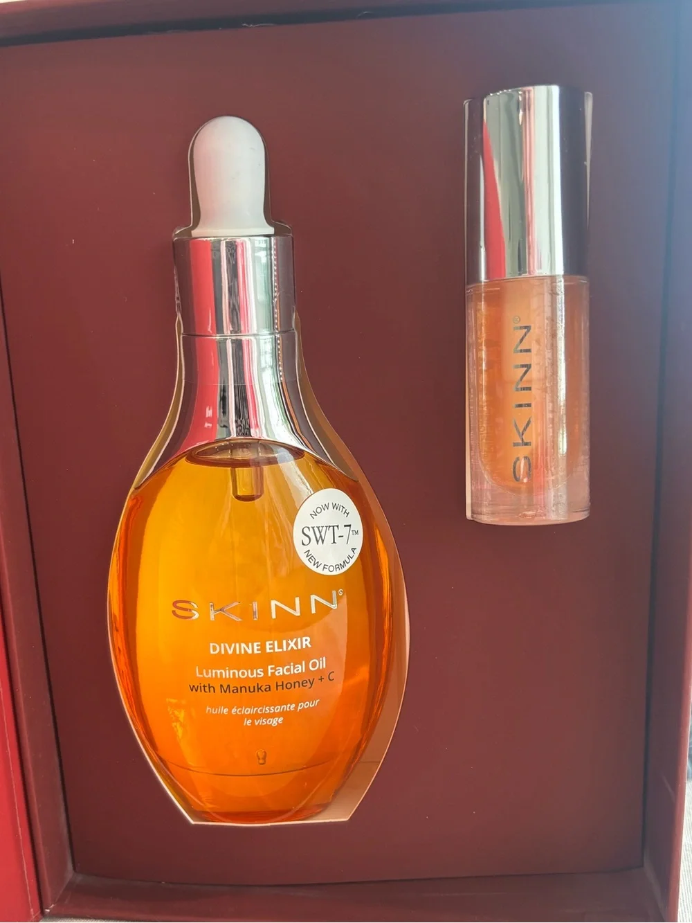 Skinn Divine Elixir Manuka Honey Facial Oil & Lip Oil Gift Set New